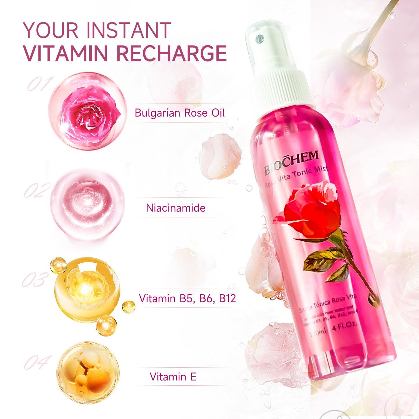 Rosa Vita Tonic Mist - Facial Hydrating & Refreshing Mist