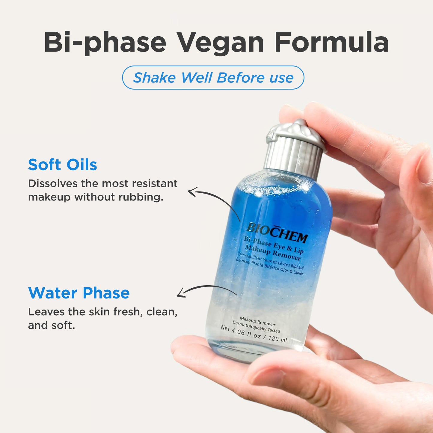 Bi-Phase Eye & Lip Makeup Remover - For Waterproof Makeup
