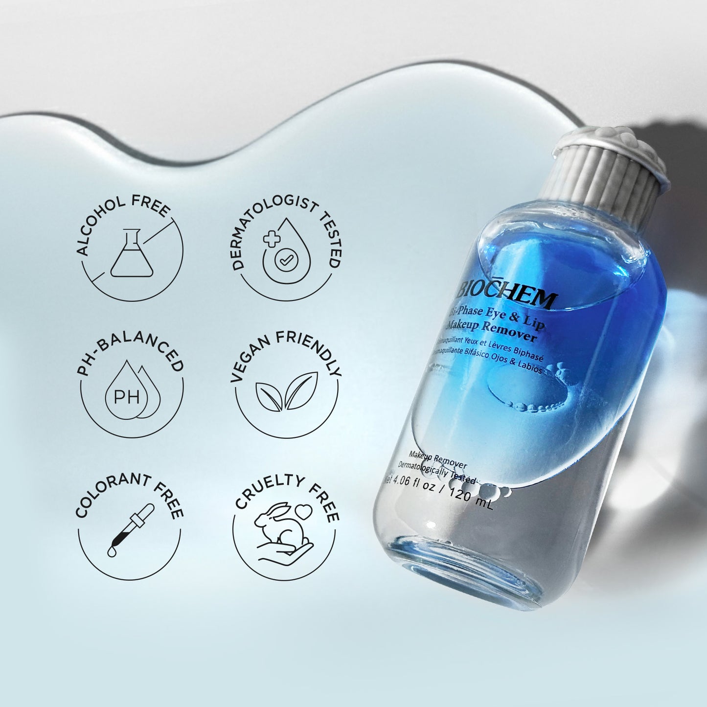 Bi-Phase Eye & Lip Makeup Remover - For Waterproof Makeup