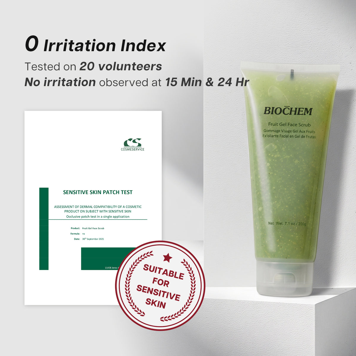 Fruit Gel Face Scrub with Kiwi & Aloe Vera