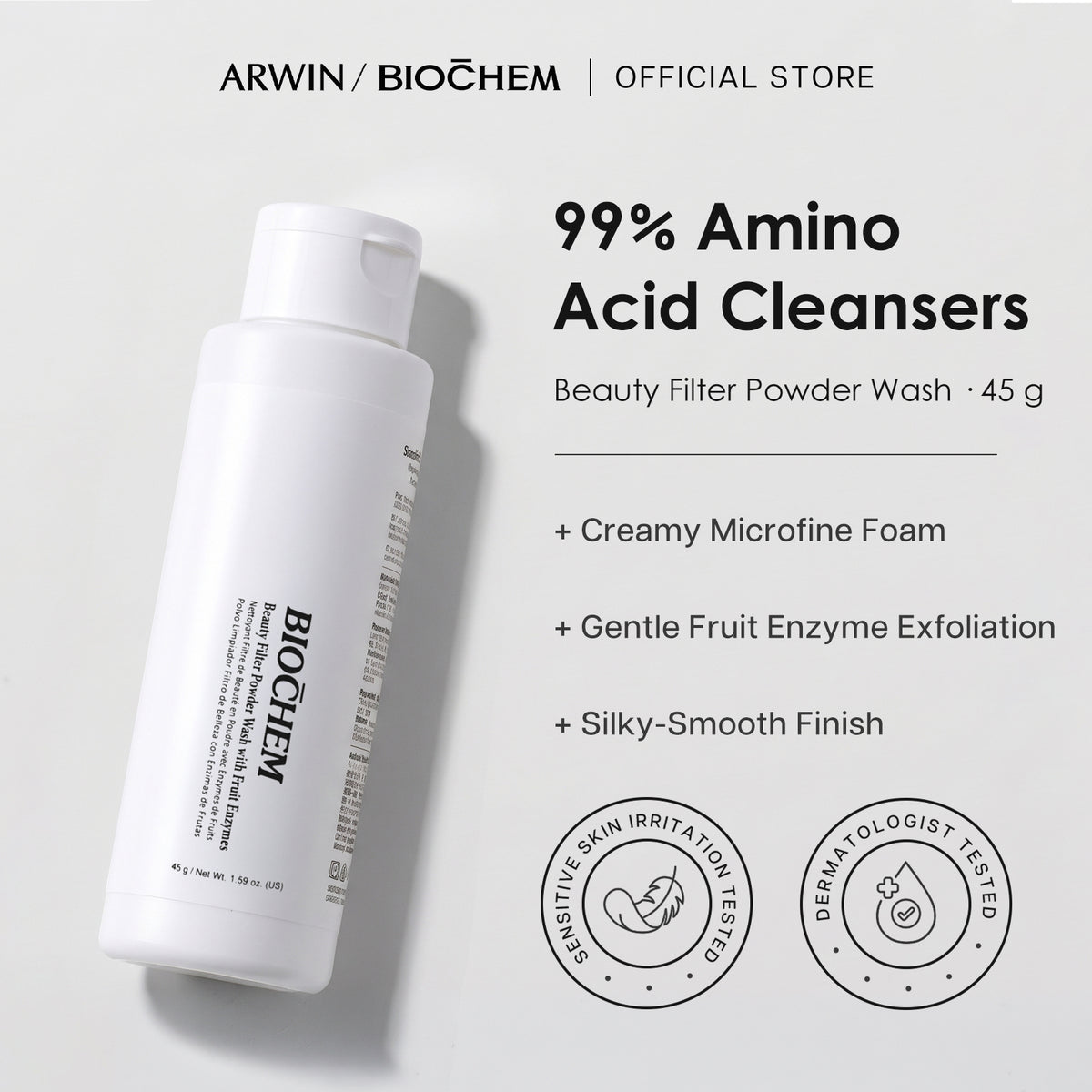Beauty Filter Powder Wash - Low pH Exfoliator with Papaya & Pineapple Enzyme