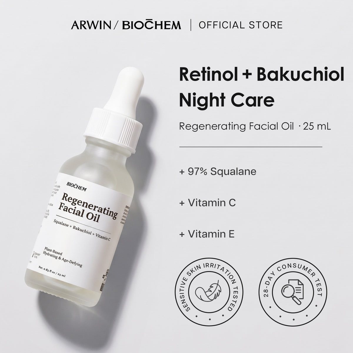 Regenerating Facial Oil - Firming & Hydrating with 97% Squalane